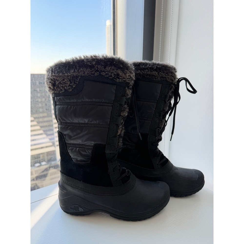 The North Face Shellista Women's Winter Boots Black Fur Lined US 8 EU 39
